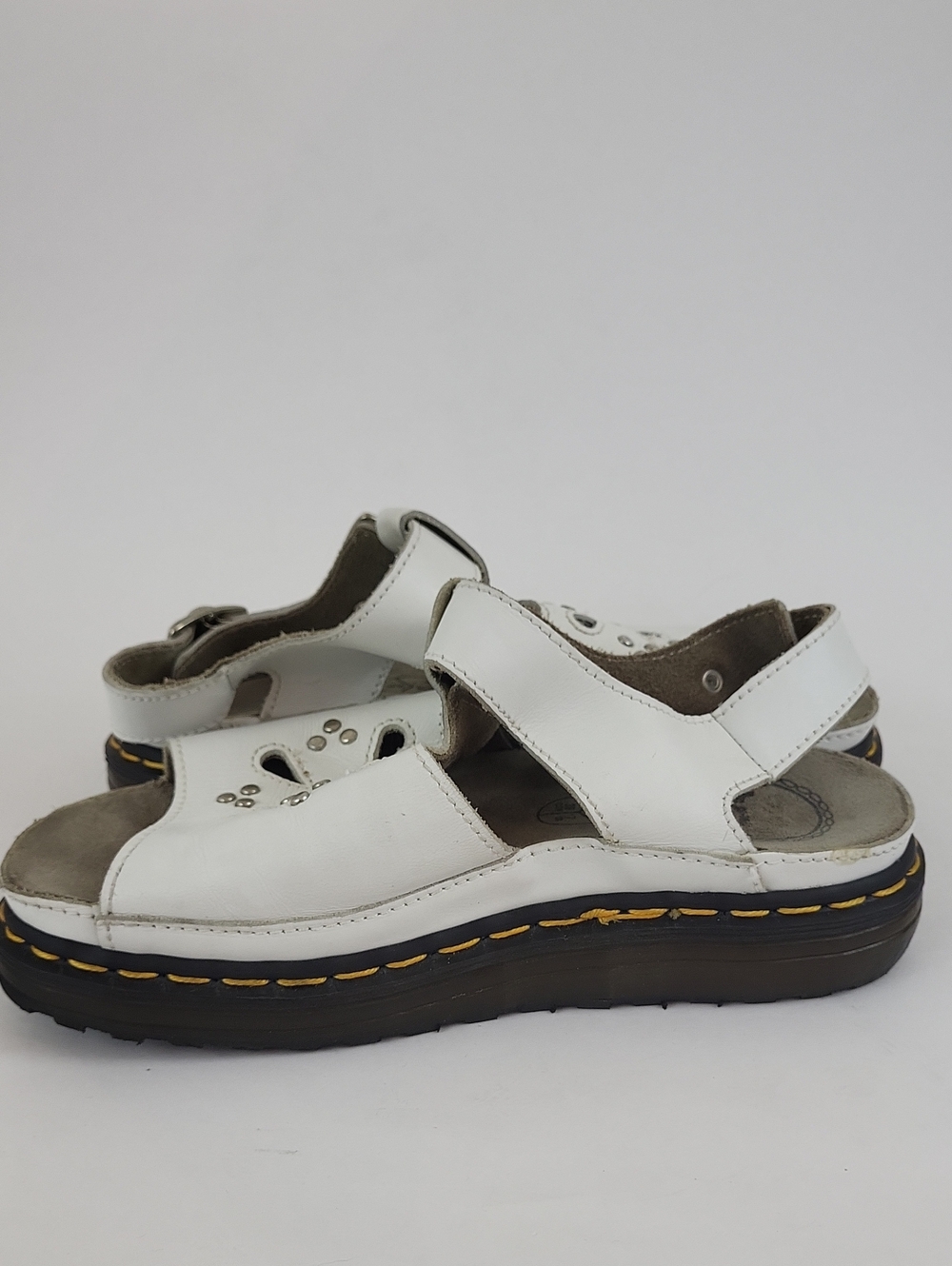 Vintage 90s White Dr. Martens Dunnet Flower Slingback Sandals Size 7 - Picture 11 of 16